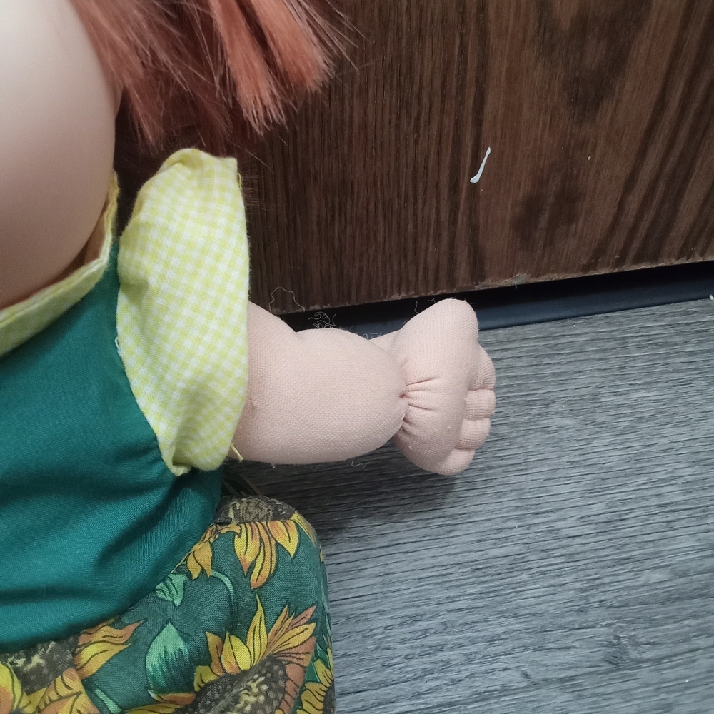 Cabbage Patch Kids Vintage Sunflower Dress Doll with Auburn Hair - Picture 5 of 7